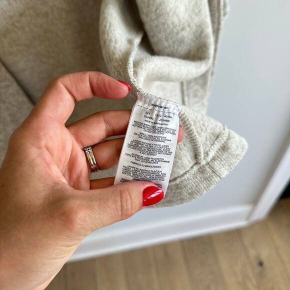 Columbia Reel Cozy Hooded Open Cardigan Sweatshirt Heathered Cream S - Picture 10 of 11